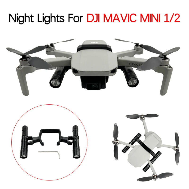 Per Dji Mini 1/2 Drone Dual Flashlight Night Flight Lampade Per Proiettori Staffa Di Montaggio Luci Notturne A Led Kit Di Espansione Accessori