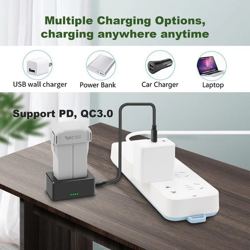 100% Brand New Dji Mini 3 Pro Battery Charger Usb Port Single Charge Fast Charge Qc3.0 Charger Dji Mini 3 Pro Drone Accessories