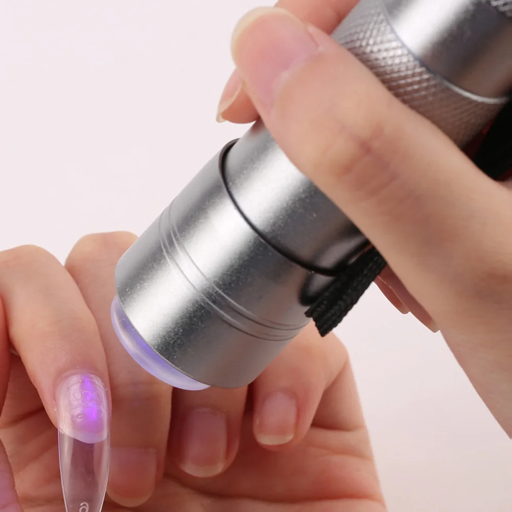 1Pc Palmare Nail Art Press Light Lampada Uv Con Silicone Stamper Nail Dryer Gel Polish Curing Quick Dry Lamp Strumenti Per Manicure