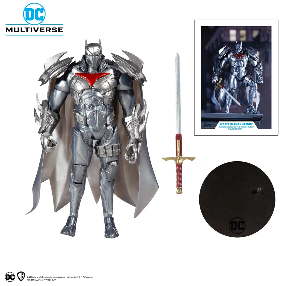 Mcfarlane Dcu Multiverse Azrael Batman Armor White Knight Silver Edition Gold Label Articolato Action Figure Toys 17Cm