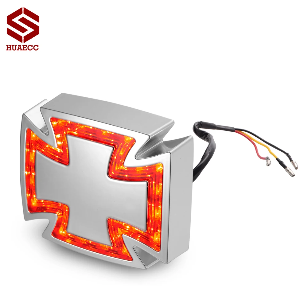 Universale Del Motociclo Luce Posteriore A Led Freno Lampada Maltese Cross Motocross Luce Della Targa Per Suzuki Yamaha Ducati