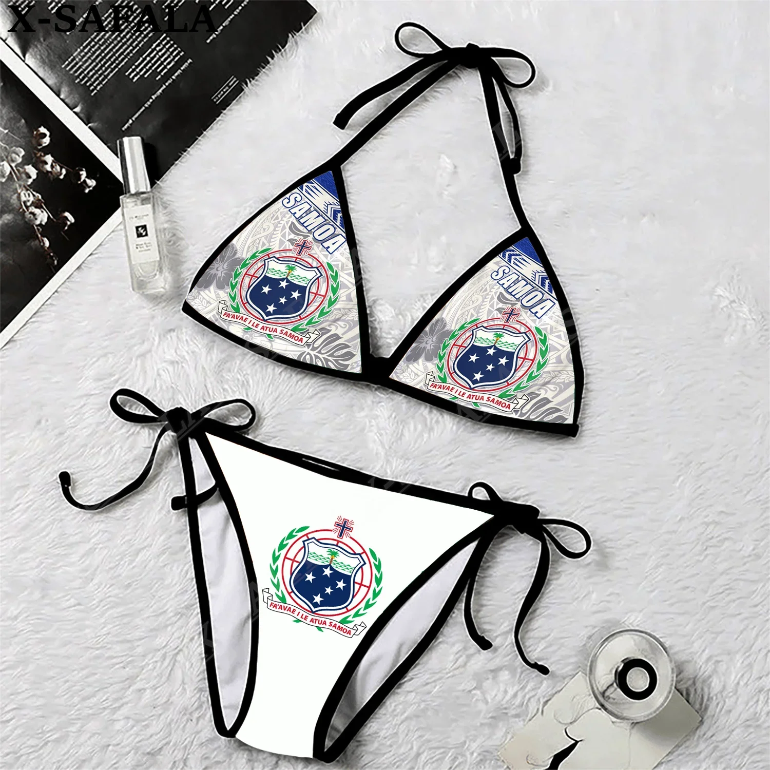 Modello Di Sospiro Nativo Polinesiano Stampa 3D Donna Micro Triangolo Cravatta Bikini Laterale Summer Beachwear Mankini Costume Da Bagno Sexy Carino-1
