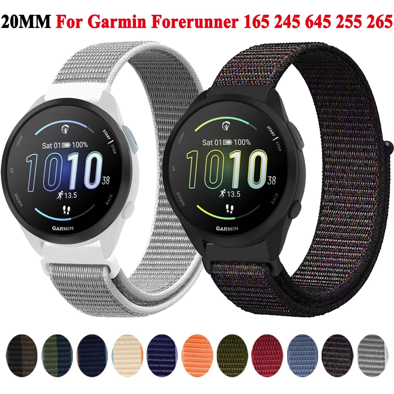 Cinturino Per Orologio Da 22Mm 20Mm Per Garmin Forerunner 165 645 245 Cinturino In Nylon Per Cinturino Garmin Forerunner 265 255