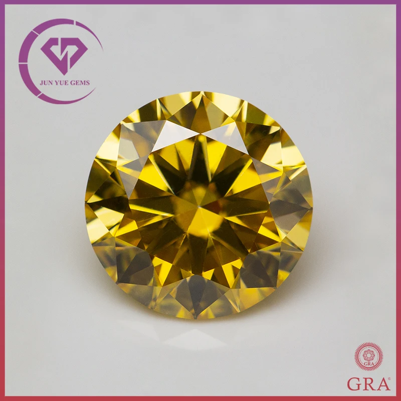 Champagne / Yellow Moissanite Lab Diamonds Vvs1 0.5-5.0Ct Certificato Moissanita Gemme Sciolte Pass Tester Con Certificato Gra