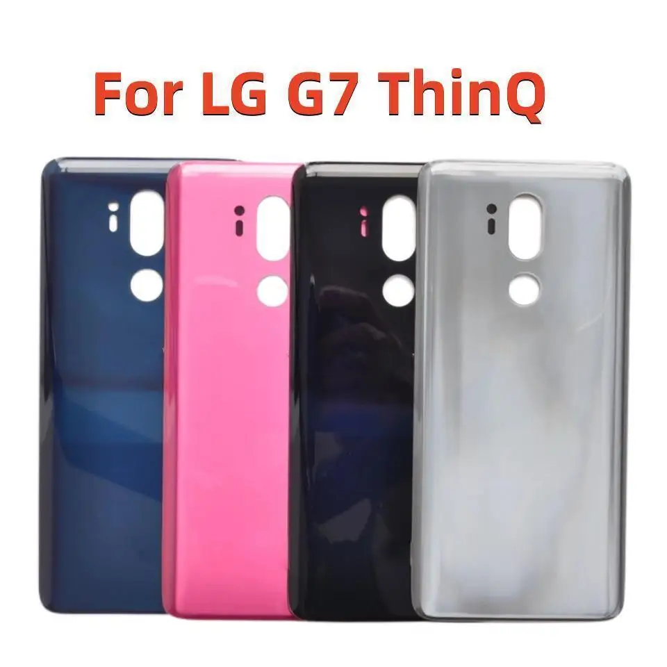 Original New Rear Housing For Lg G7 Thinq G710Em G7+ Back Cover Glass Battery Door Case Replacement With Adhesive Sticker