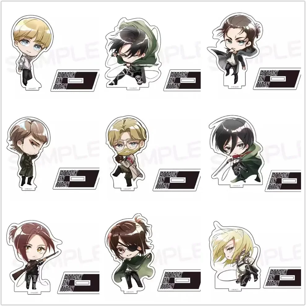 Anime Levi Mikasa Eren Yeager Armin Acrilico Stand Doll Game Mini Figure Model Plate Cosplay Toy Per Regalo