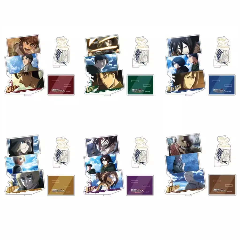 Gioco Reiner Eren Mikasa Levi Armin Acrilico Stand Doll Anime Figure Model Plate Cosplay Toy Per Regalo