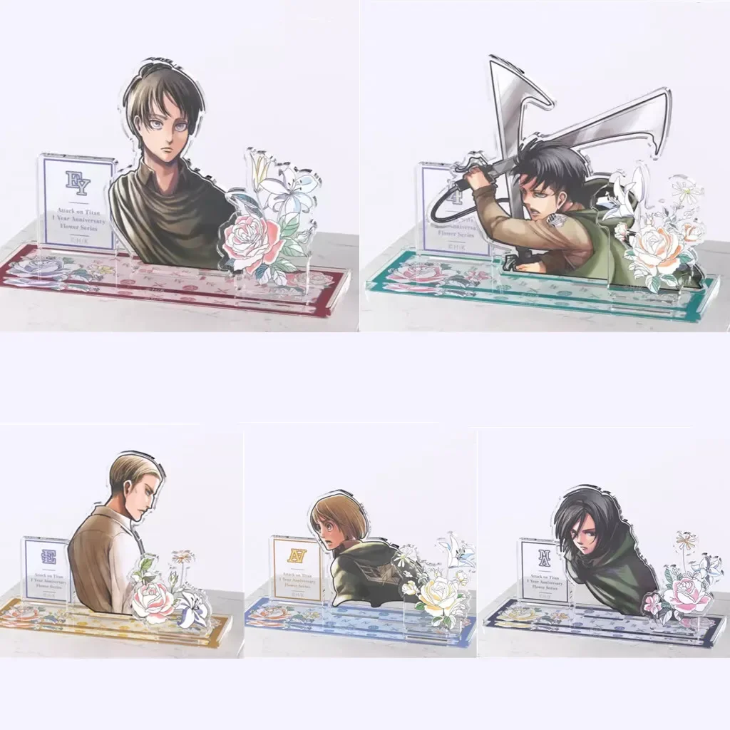 Gioco Eren Mikasa Erwin Levi Armin Acrilico Stand Doll Anime Figure Model Plate Cosplay Toy Per Regalo