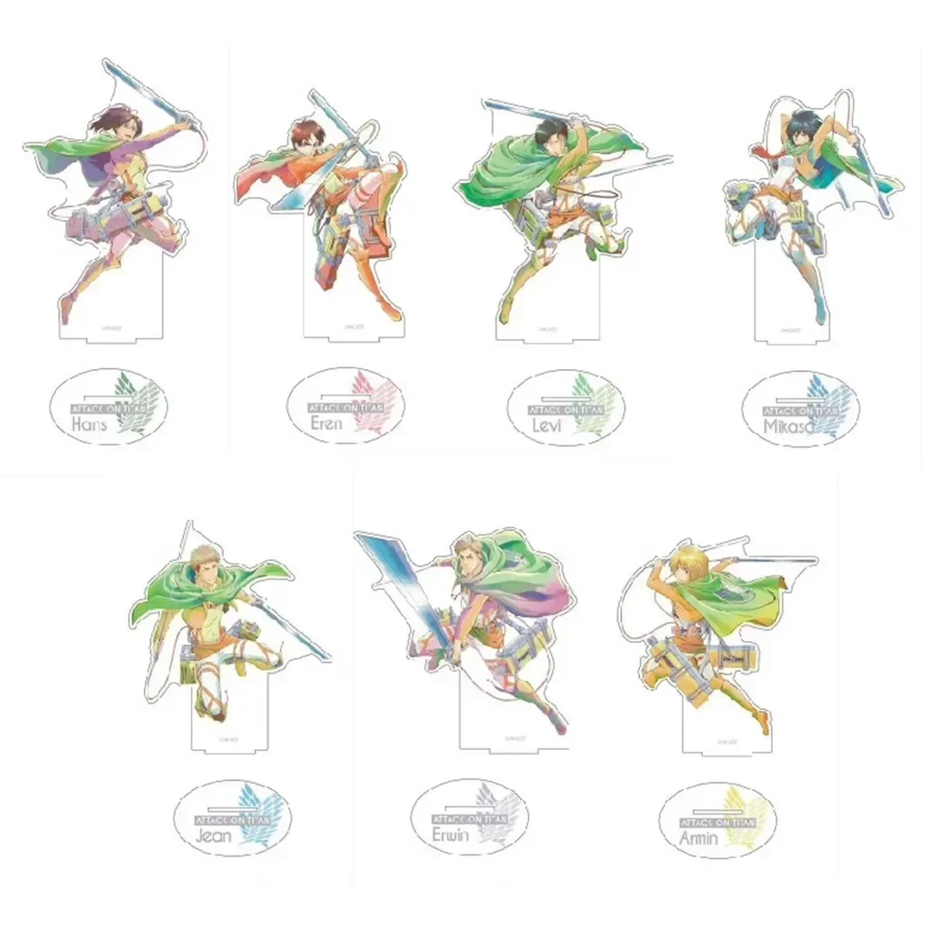 Gioco Mikasa Acrilico Stand Doll Anime Eren Levi Erwin Jean Armin Figure Model Plate Cosplay Toy Per Regalo