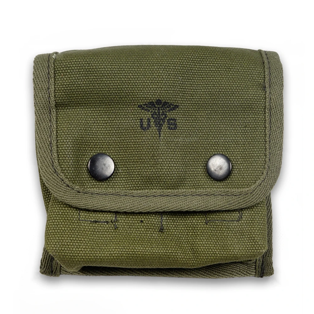 Seconda Guerra Mondiale Ww2 Us Army M2 Giungla Kit Di Pronto Soccorso Sacchetto M1945 Campo All'Aperto Kit Di Pronto Soccorso Con Gancio