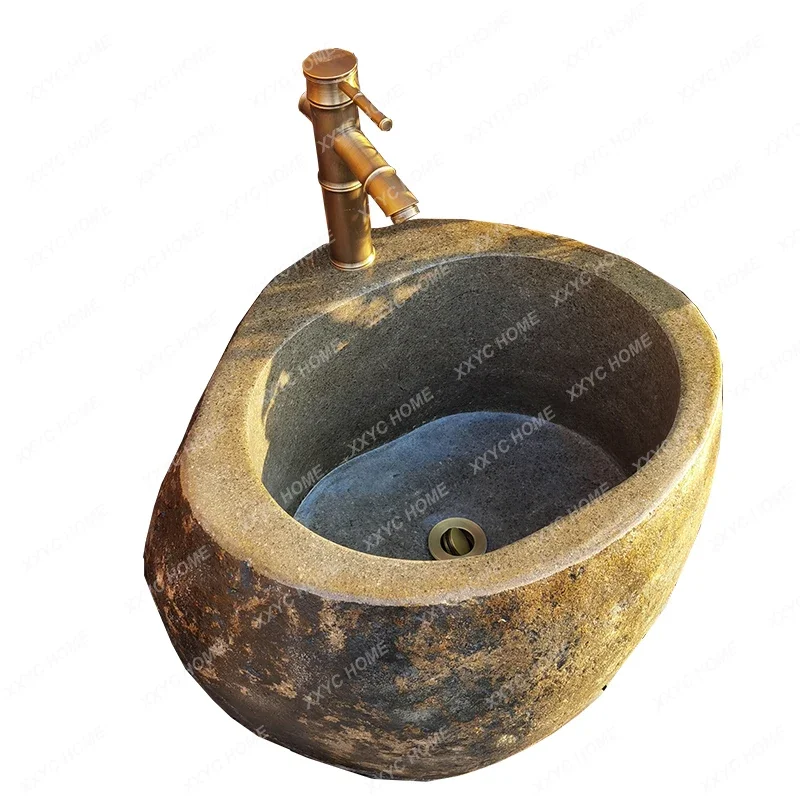 Natural Pebble Mop Pool Vintage Stone Mop Pool Piscina All'Aperto Interplatform Basin Household
