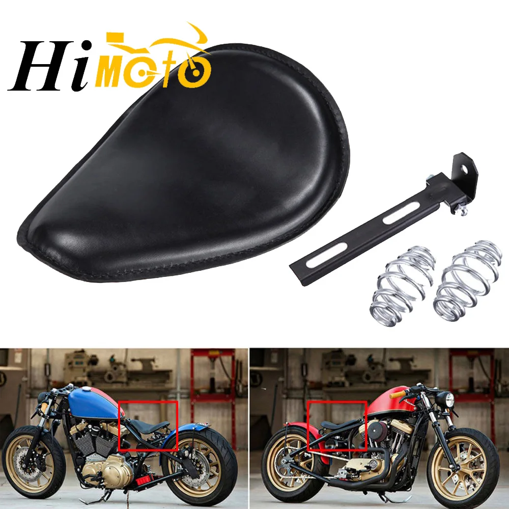 Vintage Anteriore Driver Rider Seat Solo Seat Cover 3 "Spring T-Bar Staffa Di Montaggio Per Harley Honda Suzuki Kawasaki Chopper Bobber