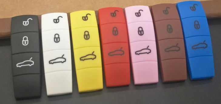 Key Color Center Middle Trim Shell Cover Decal + Rubber Button Pad Per Porsche 911 918 Panamera Macan Cayenne Cayman Boxster