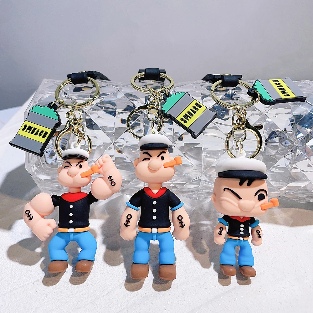 Anime Popeye Sailor Portachiavi Cartoon Figure Popeye Doll Ciondolo Portachiavi Borsa Portachiavi Per Auto Llaveros Gioielli Amici Regali