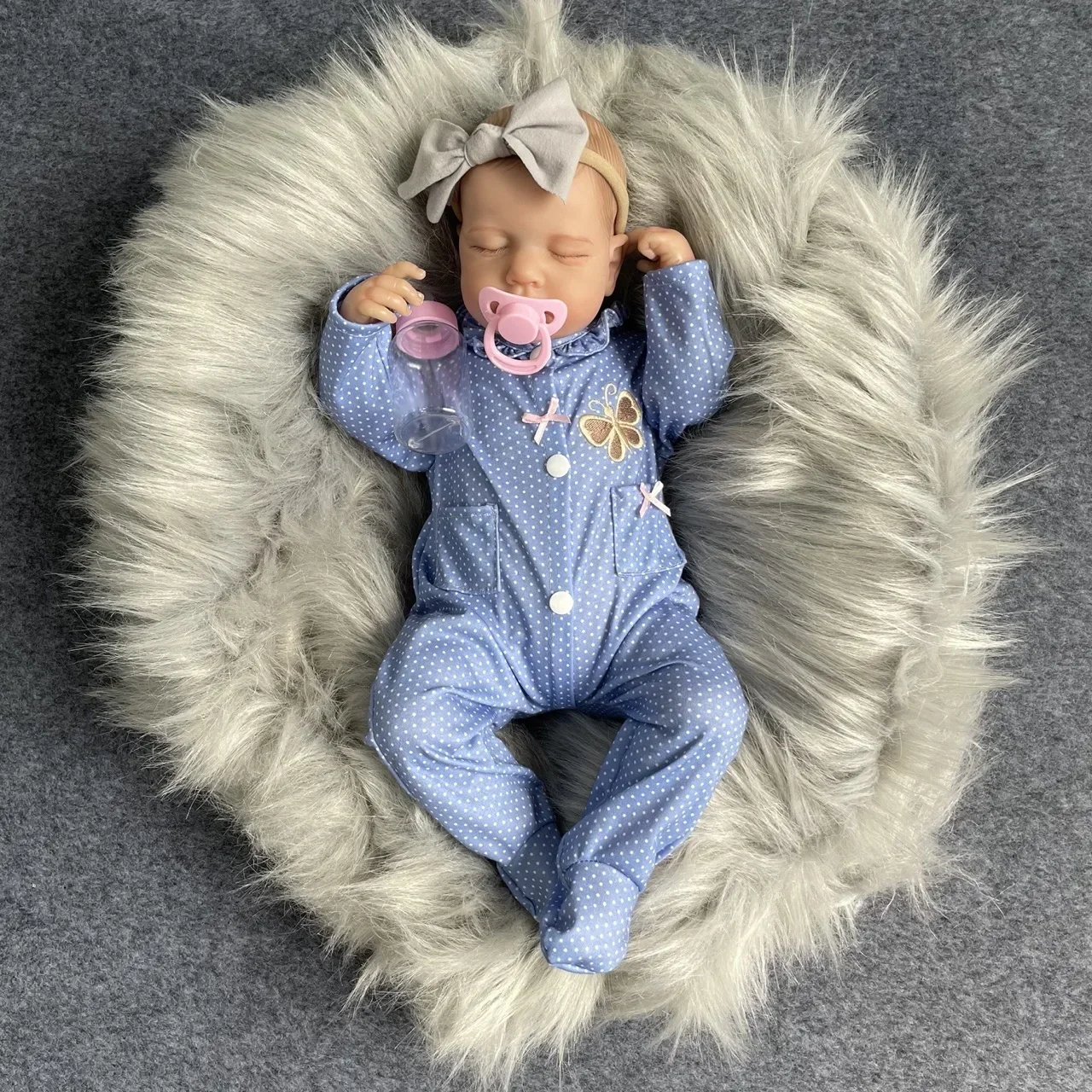 Bambole Reborn Già Dipinte Da 49Cm Che Dormono Loulou 3D Skin Realistico Baby Alive Bambole Appena Nate Toy Figure Kids Girl Gift