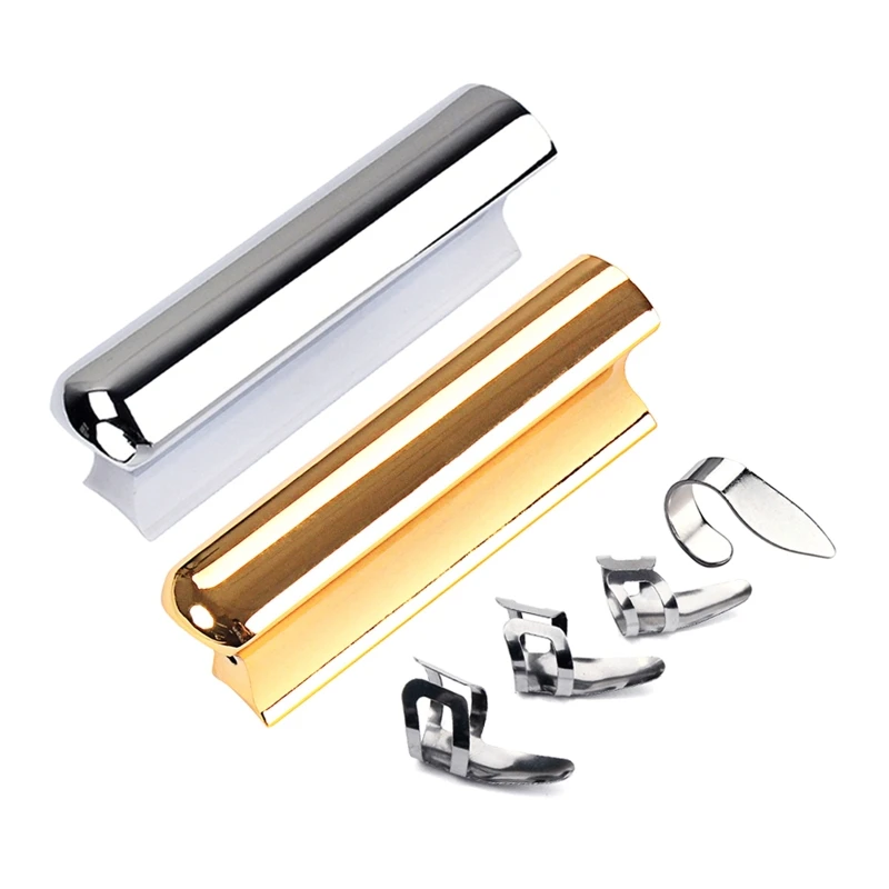 Chitarra Slide Metal Tone Bar Per Chitarra Elettrica Lap Steel Guitar Con Thumb Pick