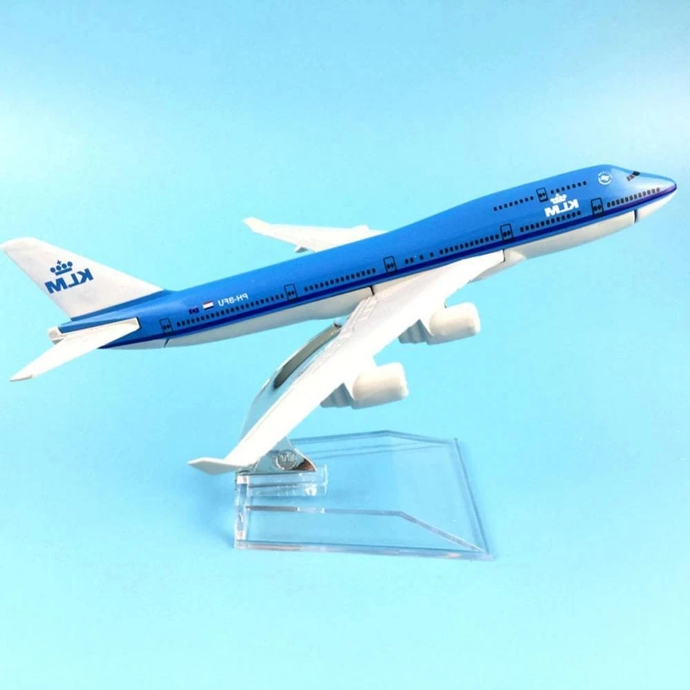 1/400 16Cm Diecast Air Klm Plane 747 Aircraft Airplane Model Gift Accessori Desktop Hpme Decor