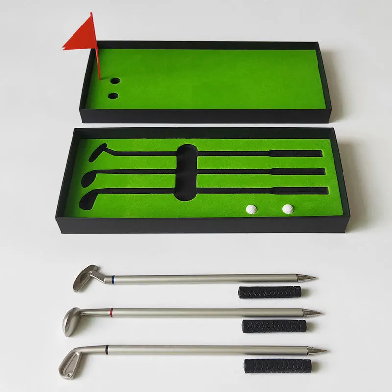 Junior Golf Gift Penna A Sfera Tricolore In Metallo Golf Club Penna In Scatola Mini Club Golf Set Due Palline Una Bandiera