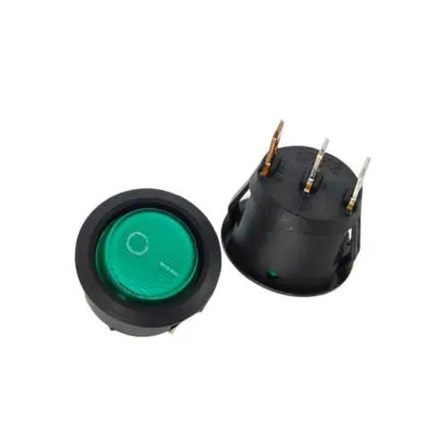 5Pcs Mini 3 Pin Rotondo Verde Spdt On-Off Interruttore A Bilanciere Snap-In T6