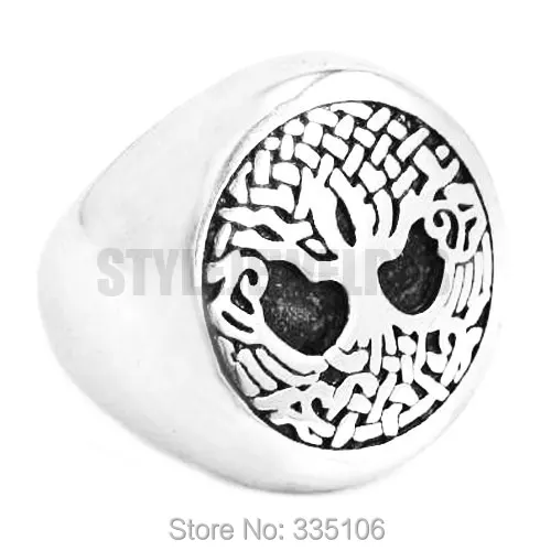 Great Life Tree Anello Con Nodo Celtico Gioielli In Acciaio Inossidabile Claddagh Style Life Tree Biker Men Ring All'Ingrosso Swr0383A