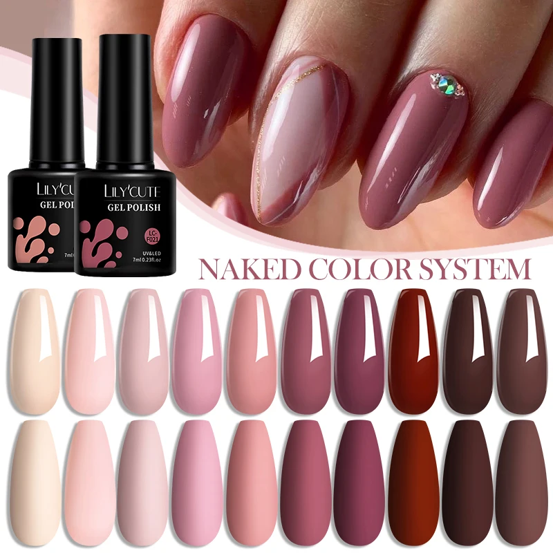 Lilycute 7Ml Gel Smalto Per Unghie Colori Nudi Smalto Gel Semi Permanente Uv Soak Off Gel Paint Nail Art Smalto Per Unghie Esmalte Em Gel