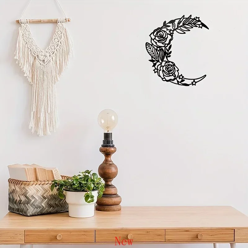 Moon Phase Wall Hanging Art Boho Home Decor Hanging Moon Home Decor Metal Wall Mounted Moon Decor Ramadan Kareem Wall Deco