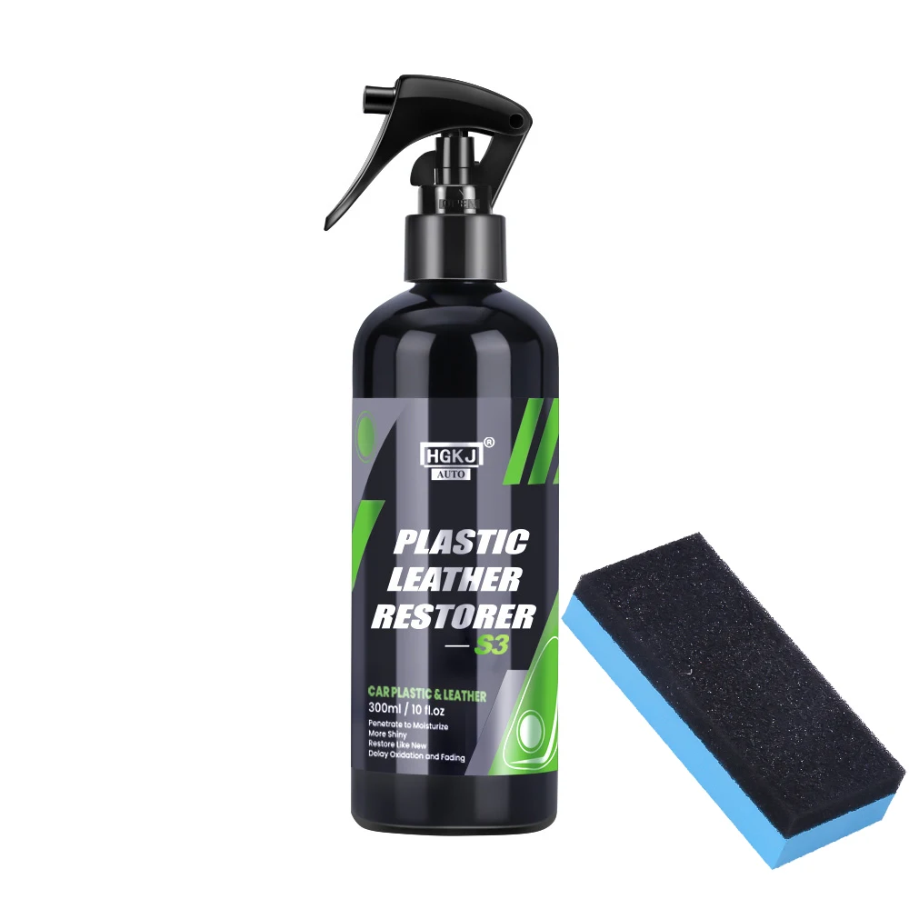 300Ml Car Plastic Restaurer Polish Leather Cleaner Spray Back To Black Gloss Interior Plastic Renovator Accessori Per Auto