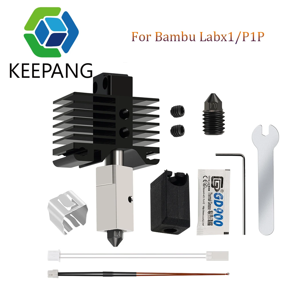 Upgrade Hotend Kit Per Bambu Lab X1 P1P 500 ° C Ugello In Acciaio Temprato Blocco Riscaldatore In Rame Placcato Per Bamboo Lab X1 Hot End