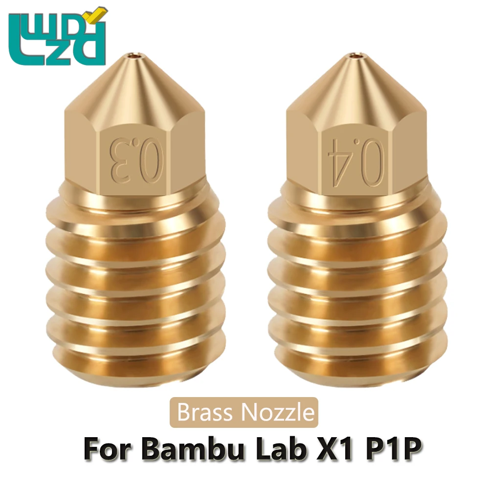 2 Pz Per Bambu Lab X1 Ugello Ugelli In Ottone Parti Della Stampante 3D Filettatura M6 Per Bambu Lab X1 Carbon X1-Carbon Combo P1P Hotend