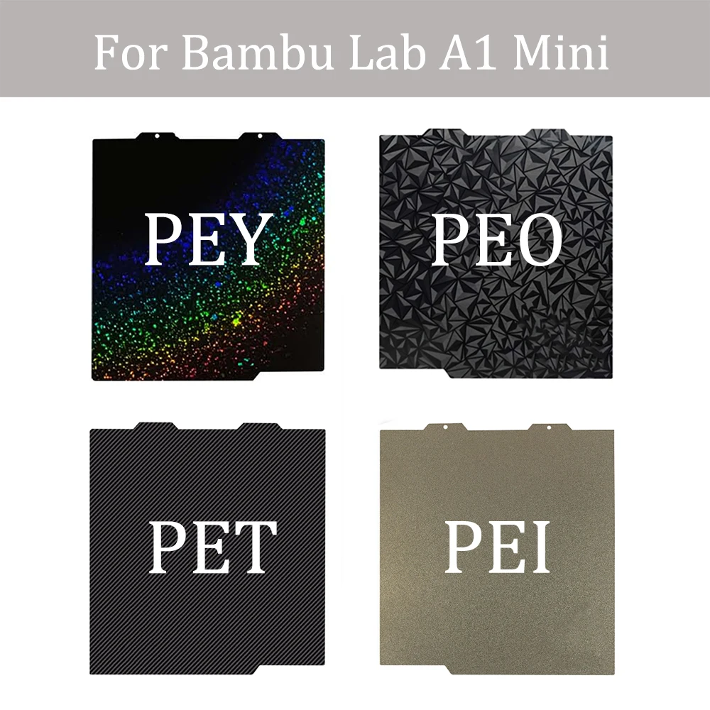 Per Bambu Lab A1 Mini Textured Pei Sheet 180X180 Build Plate Double Sided Carbon Spring Steel Sheet Stampante 3D Per Bambulab