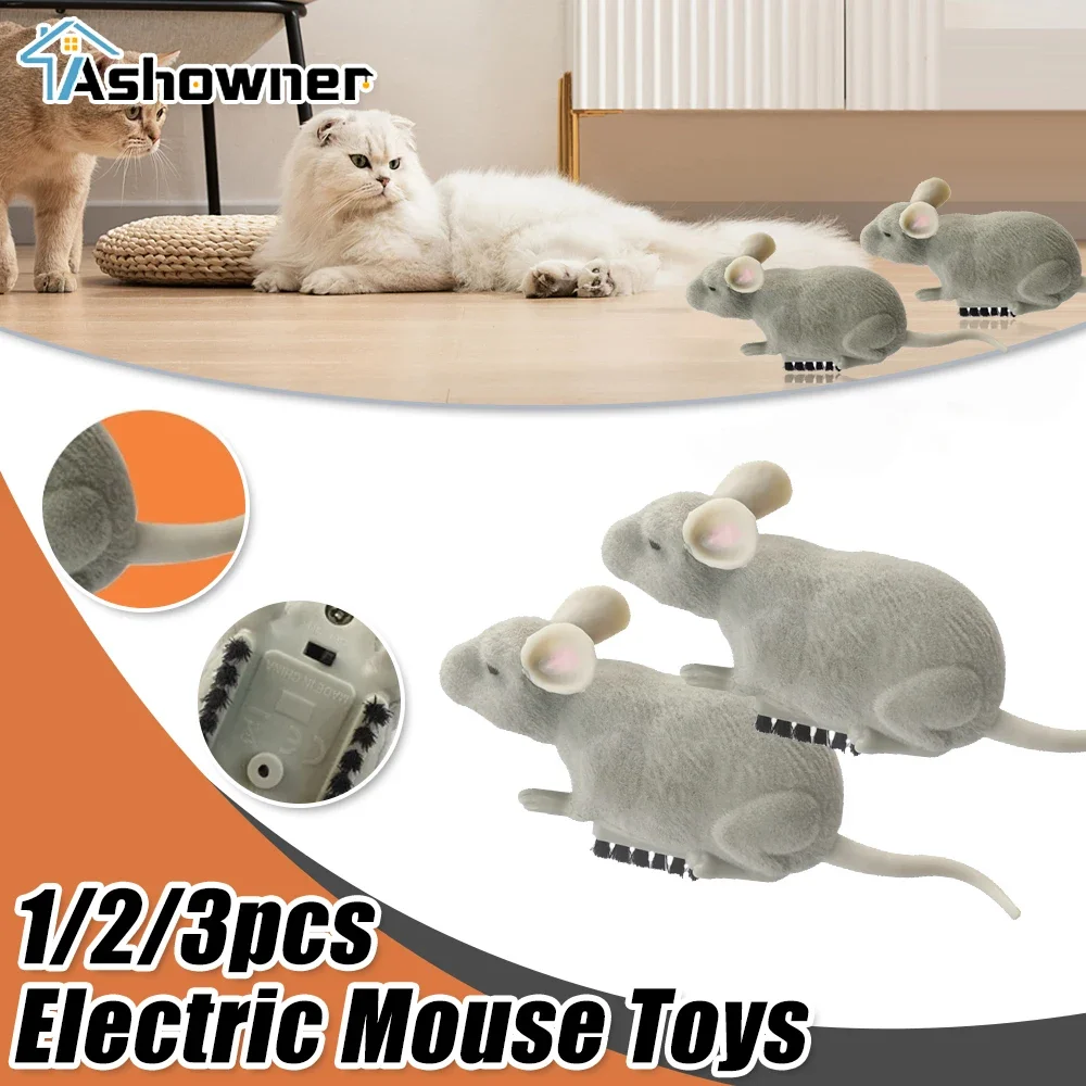 Mouse Elettrico Giocattoli Cat Play Automatic Escape Robot Vibration Crawling Battery Operated Peluche Mouse Pet Interaction Plaything