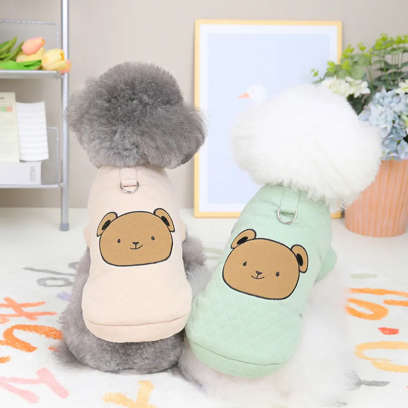 Gilet Di Cotone Orso Marrone Vestiti Per Cani Vestiti Autunnali E Invernali Pull Ring Jacket Teddy Bomei Abbigliamento Pet Supplies S-Xxl