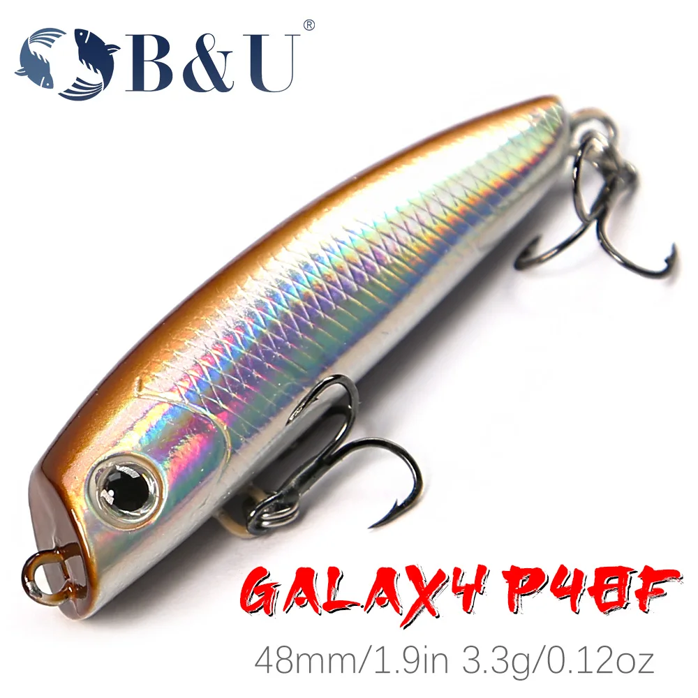 B & U Floating Poppen Pencil Lure Fishing For Bass Perch Wobbler Saltwater Topwater Surface Pesca Stick Bass Plastic Walker