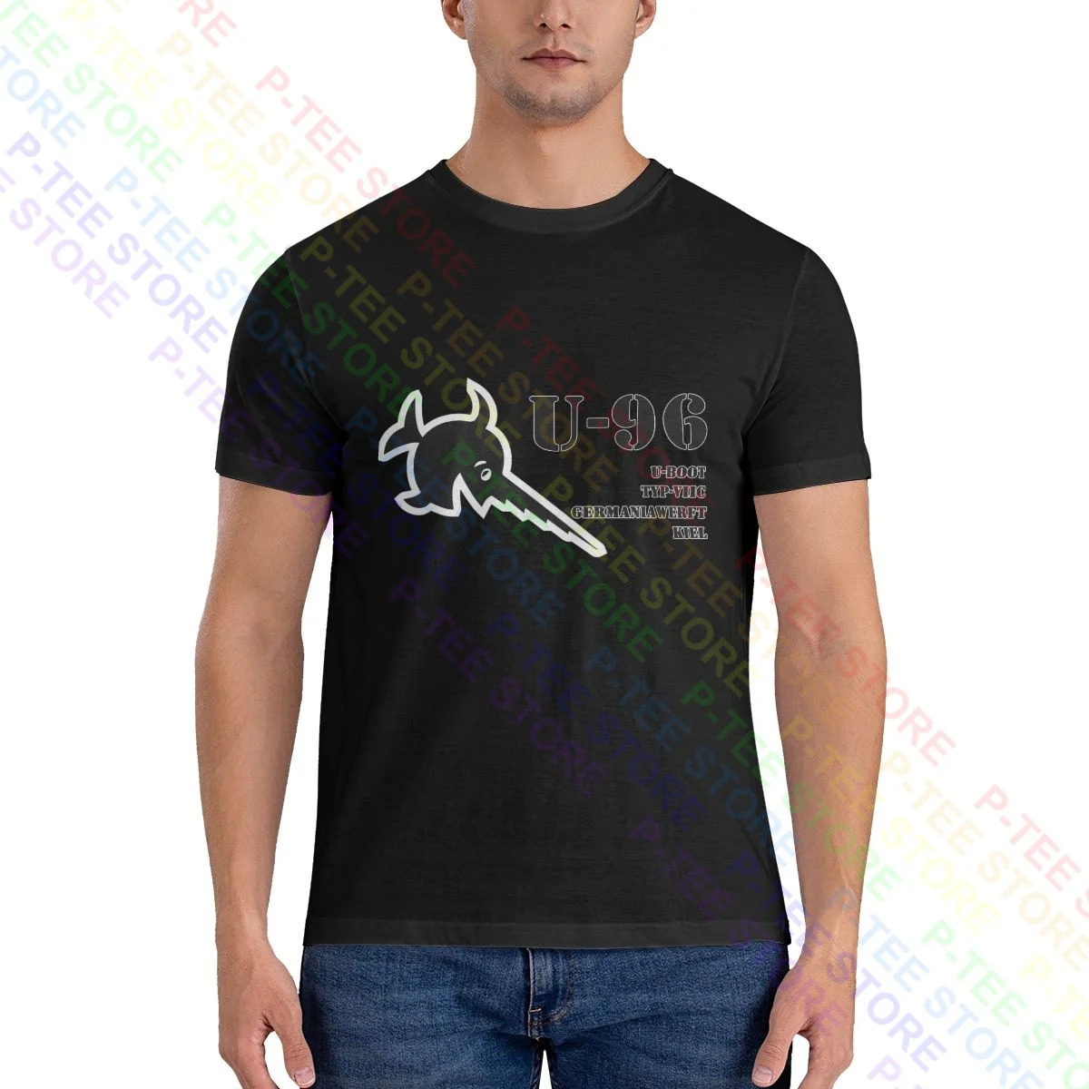 Das Boot U-96 German U Boat Movie Submarine Ww2 War Laughing Sawfish Shirt T-Shirt Vtg Novità Tee