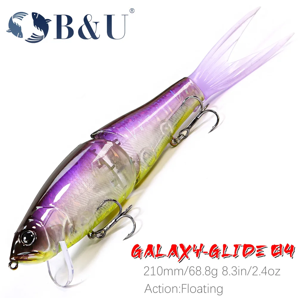 B & U Riser Jack 184Mm 2.5Oz Esche Da Pesca Joint Body Glide Swimbaits Floating Topwater Potente A Forma Di S Big Hard Baits Bass