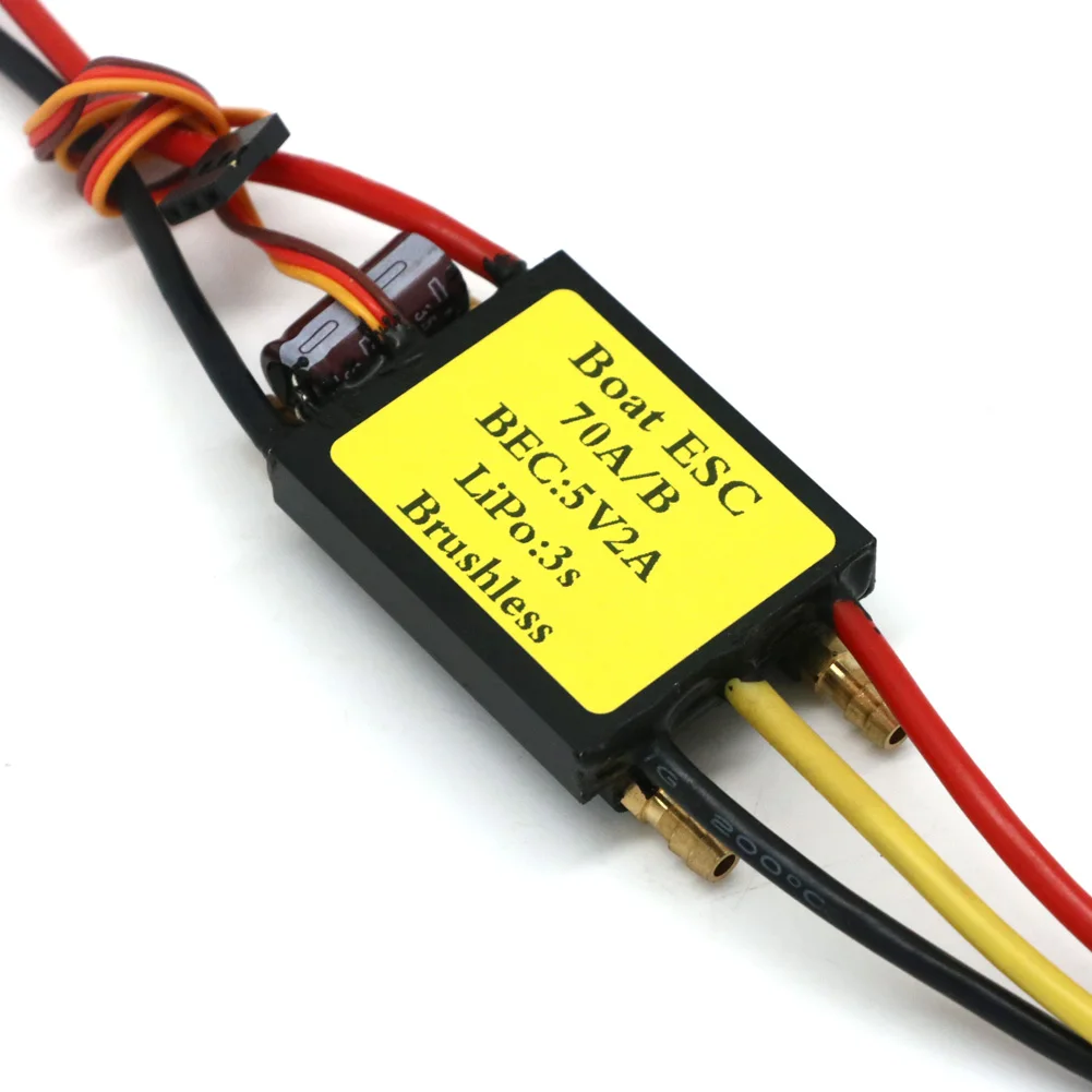 Rc Brushless Boat Esc 70A Brushless Speed Controller Esc Support 3S Lipo Con 2A Bec Per Rc Boat