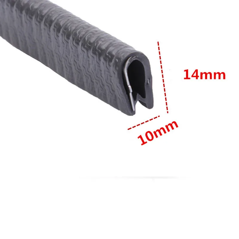 10Mm X 14Mm Pvc Nero Presa Bordo Guarnizione Trim Protector Auto Noise Control Guard Strip Van Boat Truck U Channel Trim