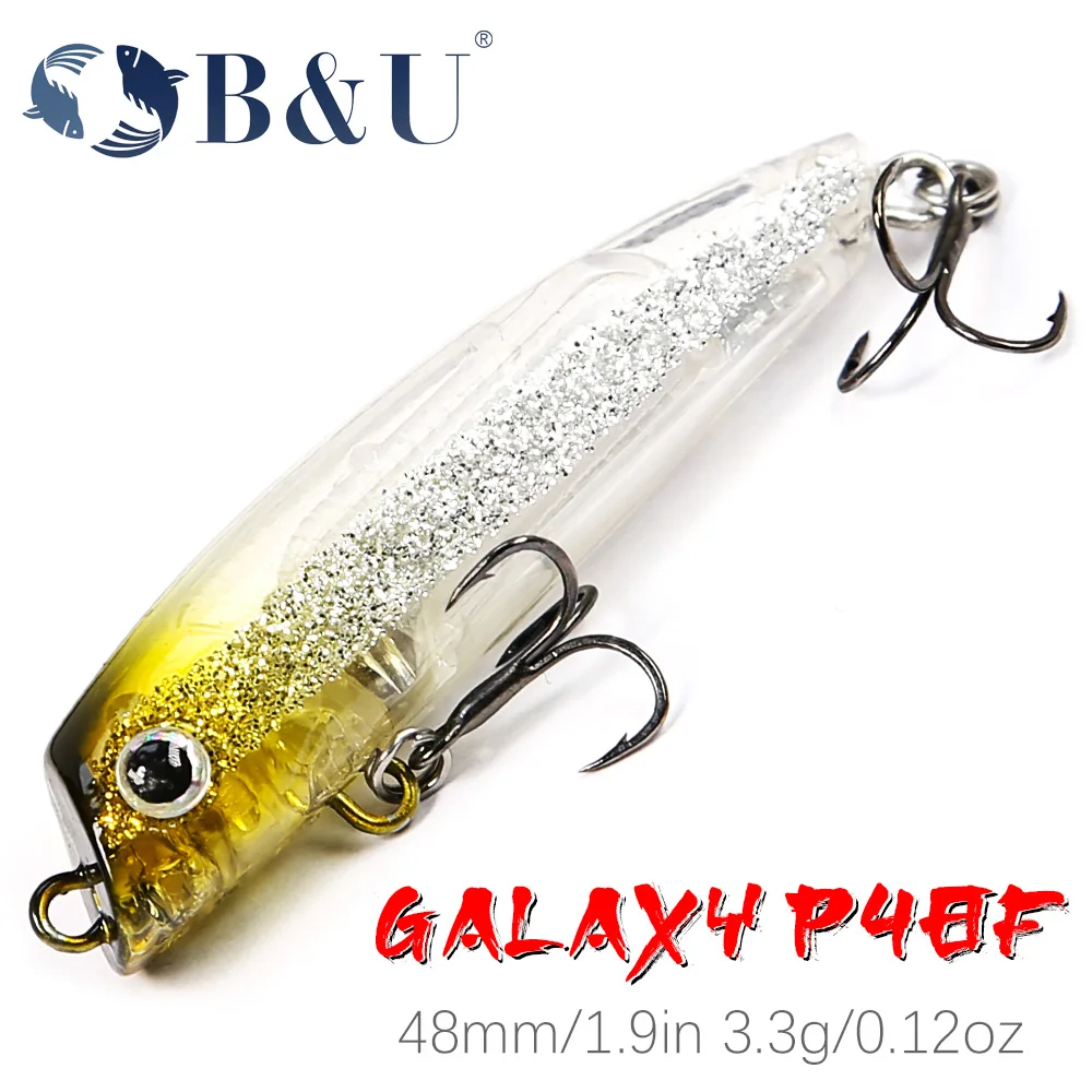 B & U Floating Poppen Pencil Lure Fishing For Bass Perch Wobbler Saltwater Topwater Surface Pesca Stick Bass Plastic Walker