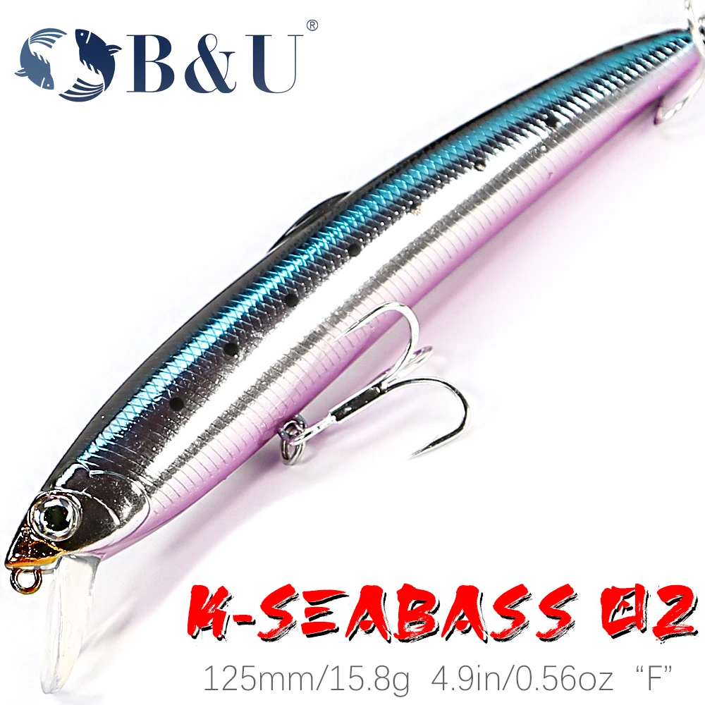 B & U 125Mm Saruna Floating Minnow Fishing Lure Hard Bait Minnow Wobbler Swimbait Pesca In Acqua Salata Per Spigola
