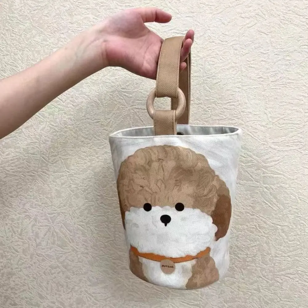 Puppy Retro Bear Bucket Bag Elegante Cane Stile Coreano Borsa Di Tela Tote Bag Lunch Bag Mummia Bag Travel