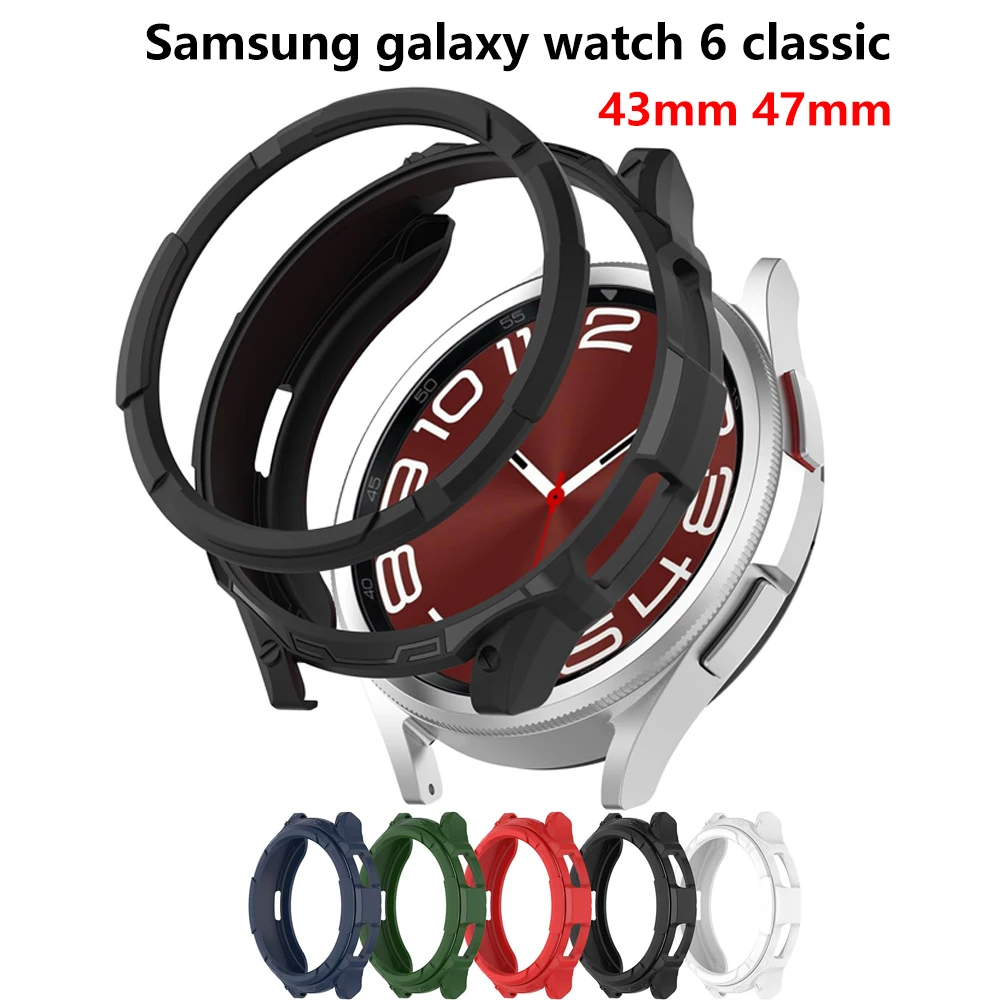 Custodia Per Samsung Galaxy Watch 6 Classic 47Mm 43Mm Cover, Custodia Protettiva In Tpu + Anello Per Galaxy Watch Classic 6 43Mm 47Mm