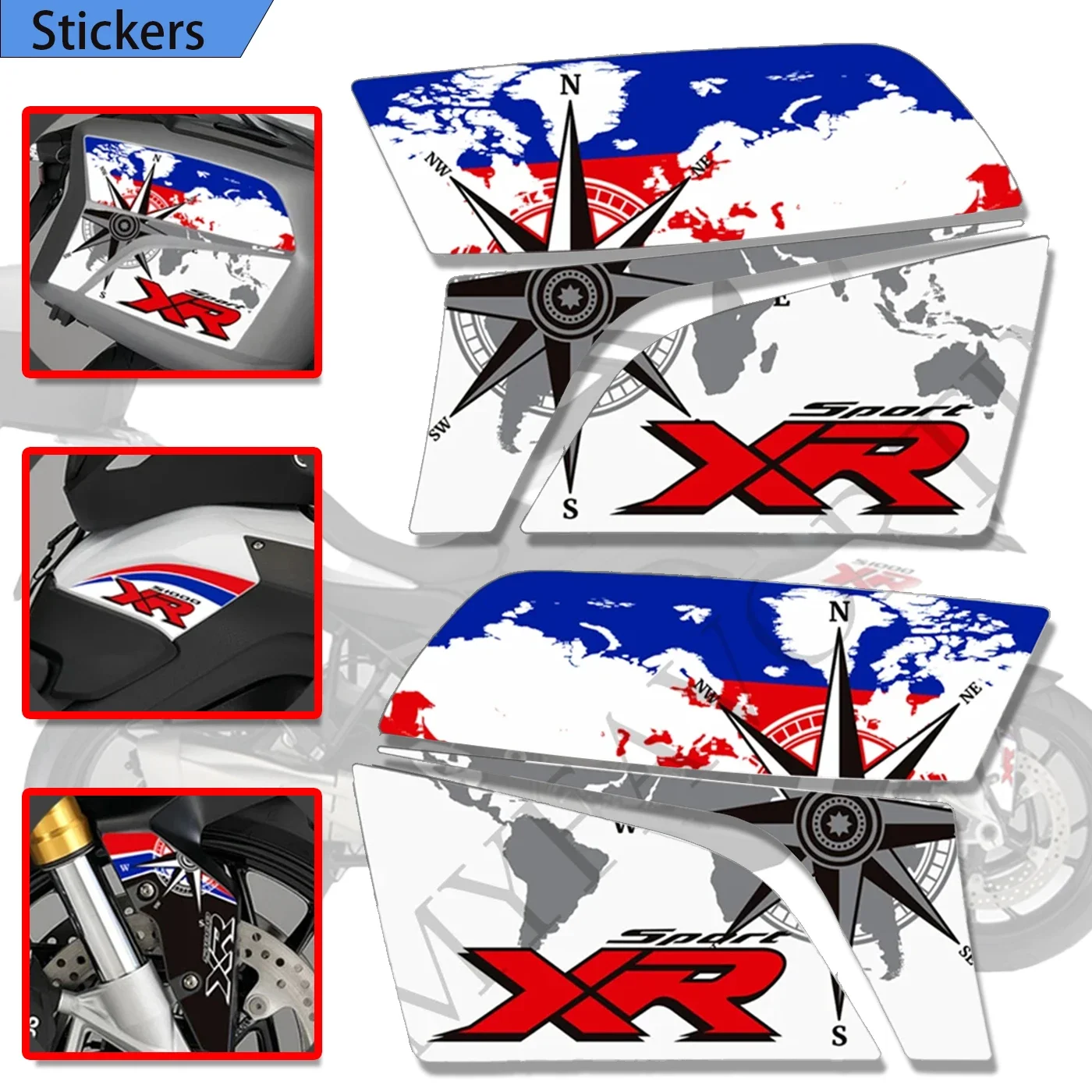 F900Xr S1000Xr 900 S 1000 Xr Per Bmw 2015-2019 Moto Parafango Anteriore Serbatoio Pad Tronco Bagagli Custodie Panniers Adesivi Decalcomanie