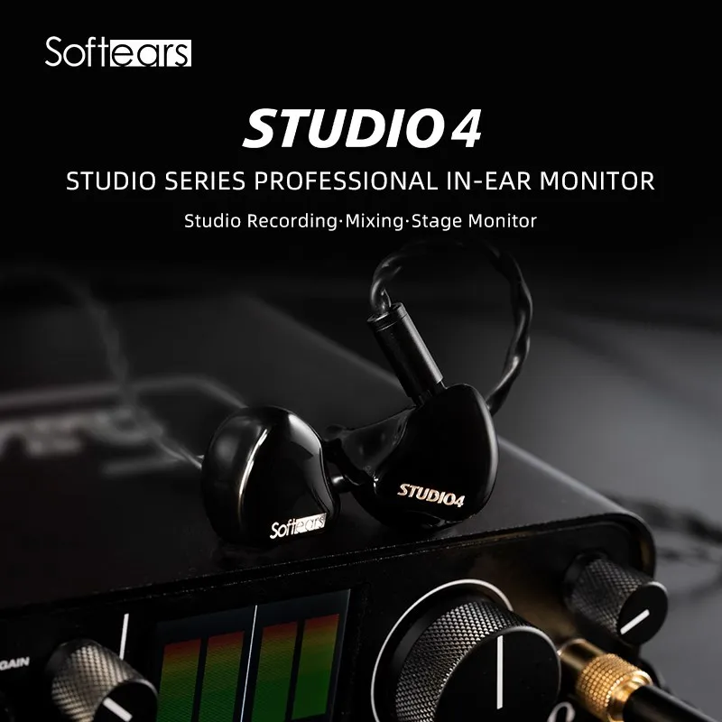 Softears Studio4 4Ba Driver In-Ear Monitors Earphones Four-Driver Three-Way Crossover Professional Hifi Iems Studio Monitoring