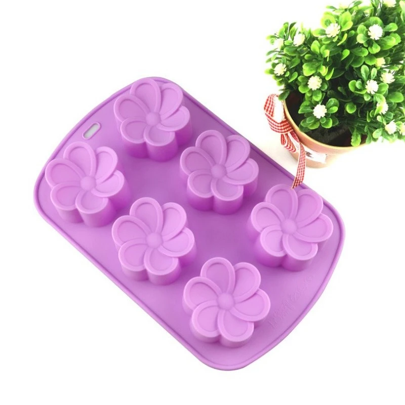 Stampo Per Sapone In Silicone Flessibile Fiore 3D 6 Cavità Stampi Per Sapone Per Stampi Per Sapone Per Stampo Per Torta Fondente In Gesso