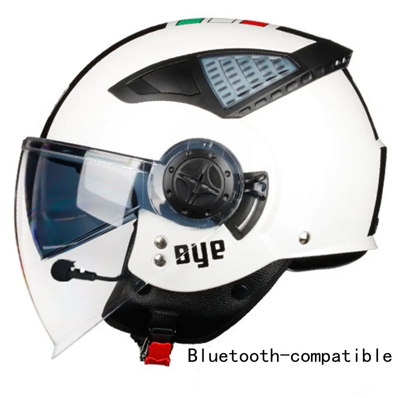 Casco Aperto Compatibile Bluetooth Motocross De Capacete Cascos Para Casque Moto Accessori Moto Atv Kask Bianco