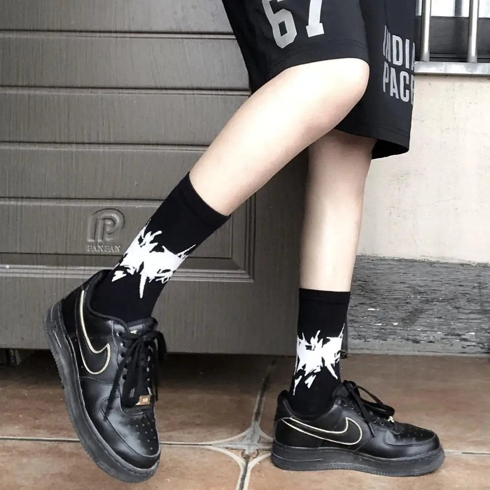 Drop Ship Crew Fashion Crew Socks Spark Black White Cool Panda Broken Thorn High Blaze Flame Fire Flare Up Brand Harajuku Street