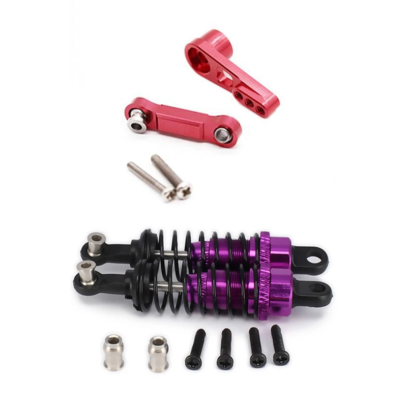2 Set Rc Car Part: 1 Set Ammortizzatore Ammortizzatore Regolabile A Olio Da 65Mm E 1 Set 25T Servo Arm Horn Servo Pull Rod-Drop Ship