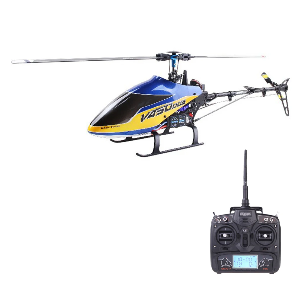 Elicottero Originale Walkera V450D03 Rc Con Trasmettitore Devo 7 6Ch 3D 6 Assi-Giroscopio Motore Brushless Con Batteria E Caricabatterie Rtf