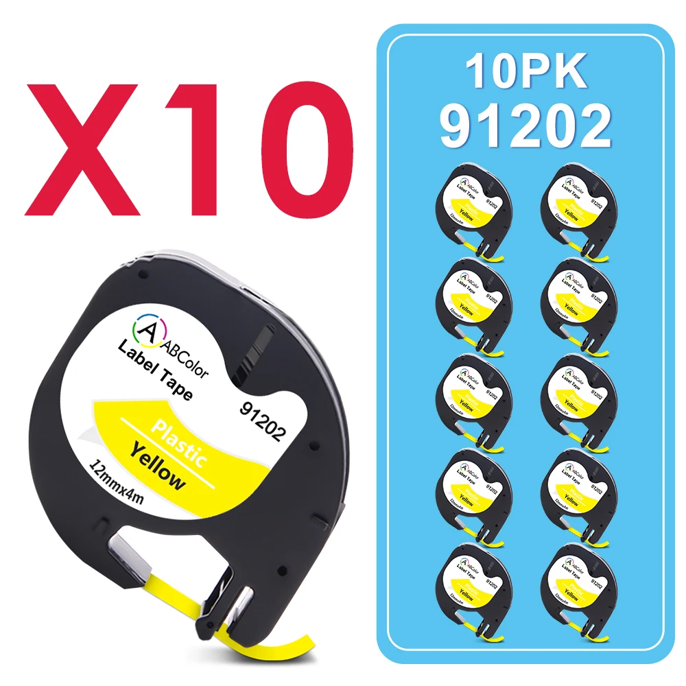 10Pcs 91202 91201 Compatibile Dymo Letratag Etichetta Del Nastro 12267 91203 91204 91205 91200 Per Dymo Lt-100H Lt100T 2000 Xr Label Maker