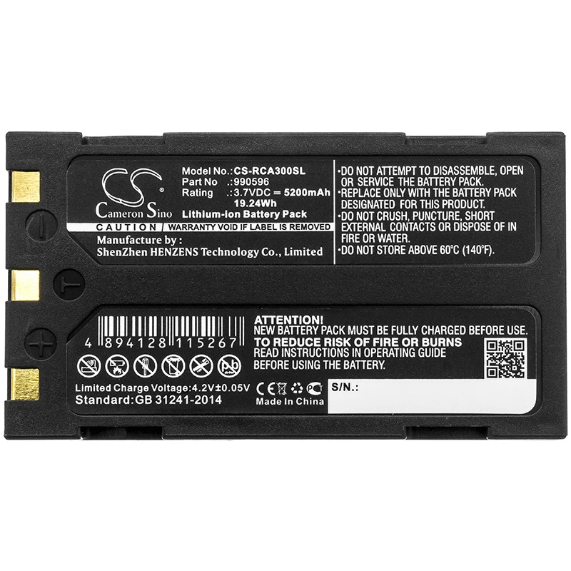 Batteria Agli Ioni Di Litio Per Termocamera Muslimex 5200Mah 3.7V 19.24Wh Per Trotech,Ridgid 990596,990514,40798,37888,Ca-300